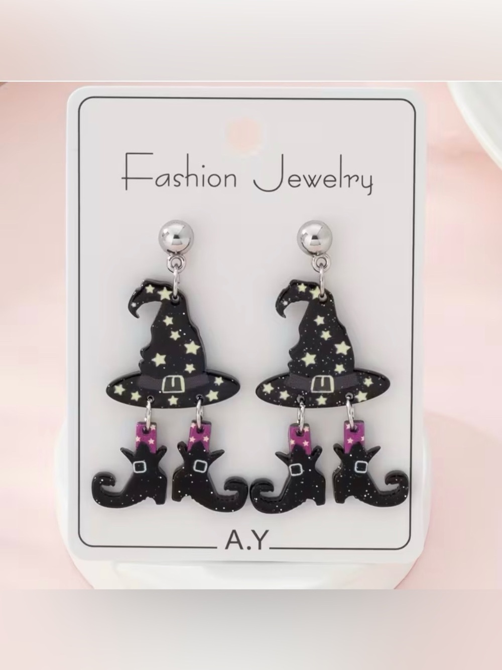 Dangling Witch Earrings Adorable Halloween New